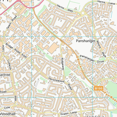 UK Topographic Maps Welwyn Hatfield District (B) (TL21) digital map