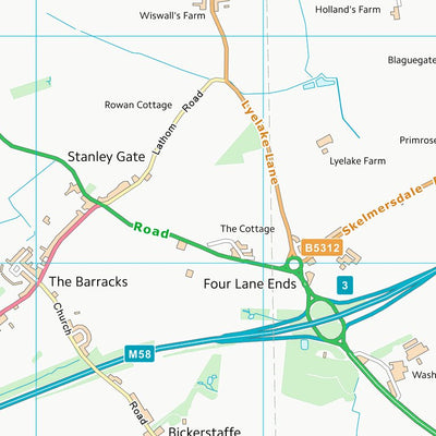 UK Topographic Maps West Lancashire District (B) (SD40) digital map