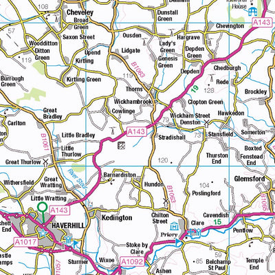 UK Topographic Maps West Suffolk District (TL) digital map