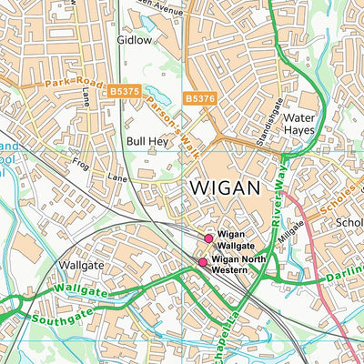 UK Topographic Maps Wigan District (B) (SD50) digital map