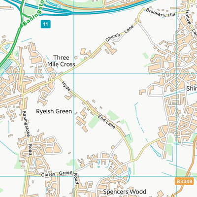UK Topographic Maps Wokingham (B) (SU76) digital map