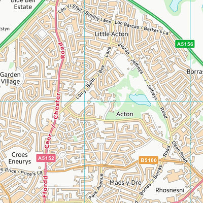 UK Topographic Maps Wrecsam - Wrexham (SJ35) digital map