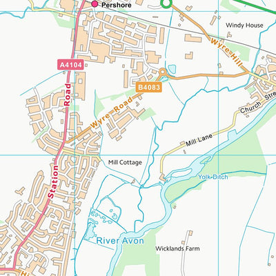 UK Topographic Maps Wychavon District (SO94) digital map