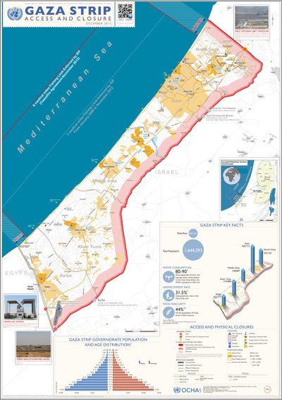 UN OCHA oPt Gaza Strip Access and Closure Map | December 2012 digital map