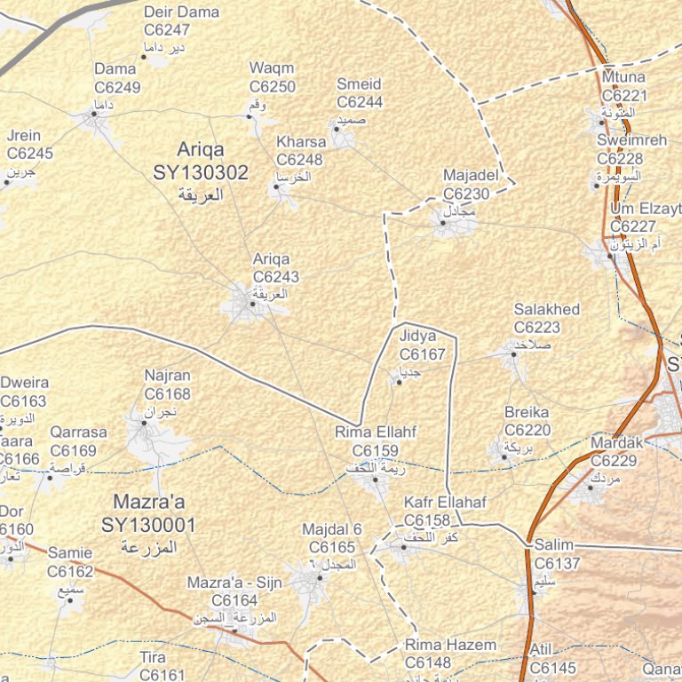 Dara Governorate Reference Map in English/Arabic Dec 2015 by UN OCHA ...