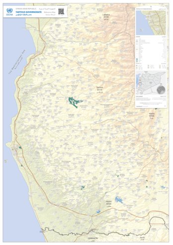 UN OCHA Regional office for the Syria Crisis Tartous governorate reference map digital map