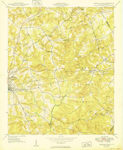 United States Geological Survey Abbeville East, SC (1950, 24000-Scale) digital map