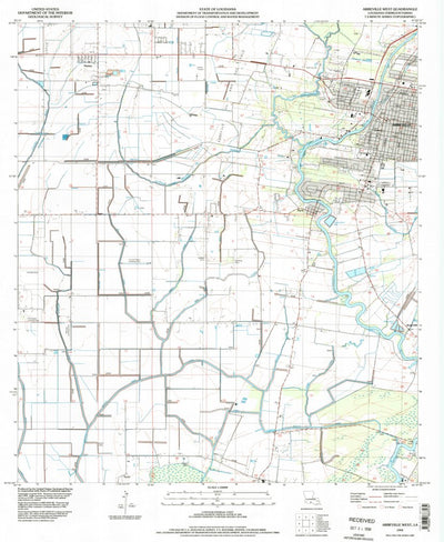 United States Geological Survey Abbeville West, LA (1994, 24000-Scale) digital map