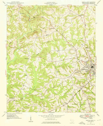 United States Geological Survey Abbeville West, SC (1948, 24000-Scale) digital map