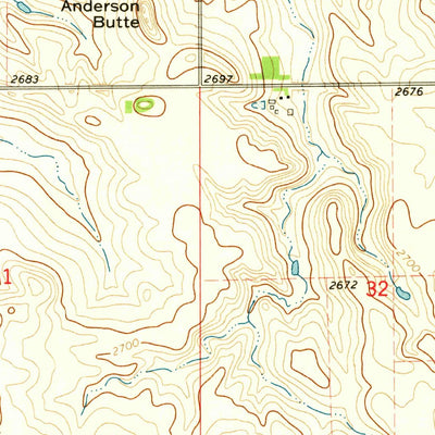 United States Geological Survey Abbey Hill, ND (1973, 24000-Scale) digital map