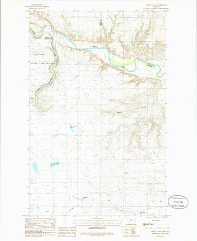 United States Geological Survey Abbott Lake, MT (1985, 24000-Scale) digital map