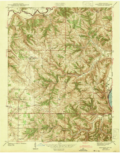 United States Geological Survey Aberdeen, IN-KY (1943, 24000-Scale) digital map