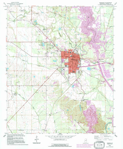 United States Geological Survey Aberdeen, MS (1992, 24000-Scale) digital map