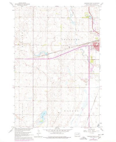 United States Geological Survey Aberdeen West, SD (1960, 24000-Scale) digital map