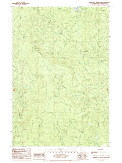 United States Geological Survey Abernathy Mountain, WA (1986, 24000-Scale) digital map