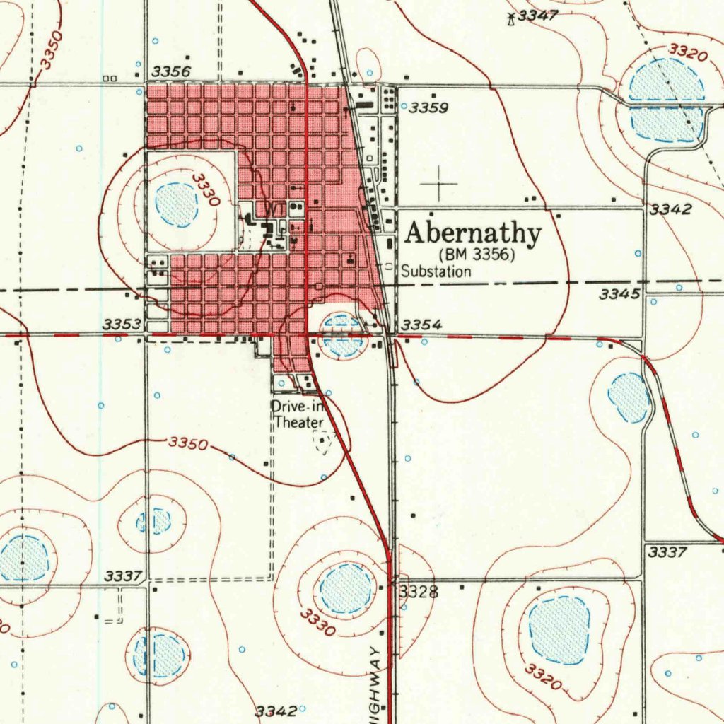 Abernathy, TX (1957, 62500Scale) Map by United States Geological