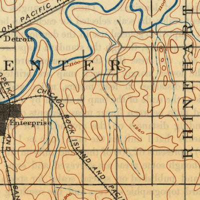 United States Geological Survey Abilene, KS (1894, 125000-Scale) digital map