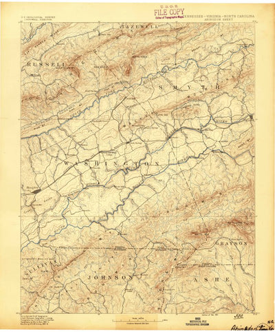United States Geological Survey Abingdon, VA-TN-NC (1891, 125000-Scale) digital map