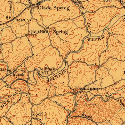 United States Geological Survey Abingdon, VA-TN-NC (1911, 125000-Scale) digital map