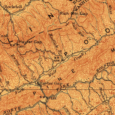 United States Geological Survey Abingdon, VA-TN-NC (1911, 125000-Scale) digital map
