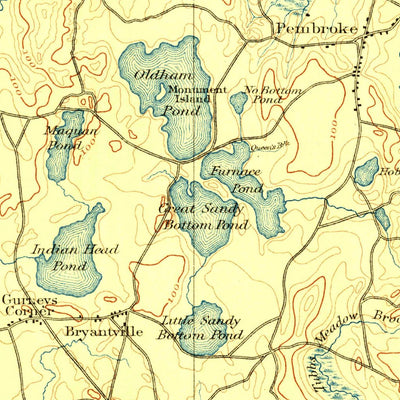United States Geological Survey Abington, MA (1888, 62500-Scale) digital map