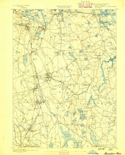 United States Geological Survey Abington, MA (1888, 62500-Scale) digital map