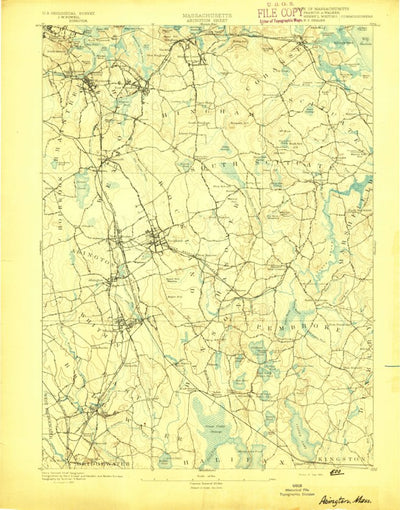 United States Geological Survey Abington, MA (1893, 62500-Scale) digital map
