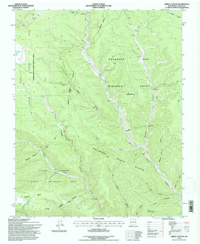 United States Geological Survey Abreu Canyon, NM (1995, 24000-Scale) digital map