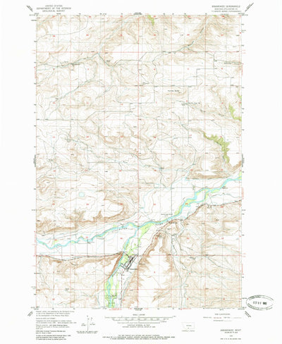 United States Geological Survey Absarokee, MT (1955, 24000-Scale) digital map