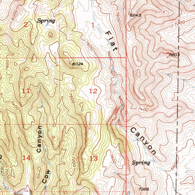 United States Geological Survey Ackerman Canyon, NV (1956, 62500-Scale) digital map