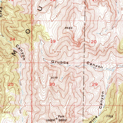 United States Geological Survey Ackerman Canyon, NV (1956, 62500-Scale) digital map