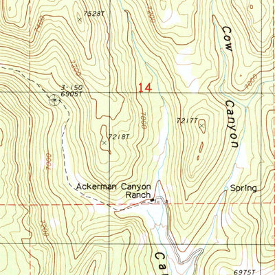United States Geological Survey Ackerman Canyon, NV (1986, 24000-Scale) digital map
