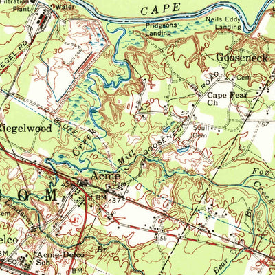 United States Geological Survey Acme, NC (1954, 62500-Scale) digital map
