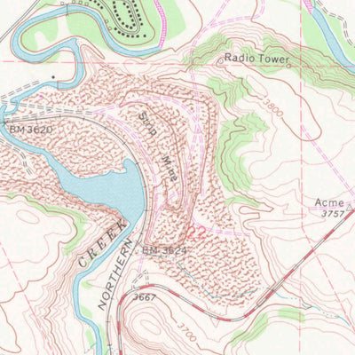 United States Geological Survey Acme, WY-MT (1968, 24000-Scale) digital map
