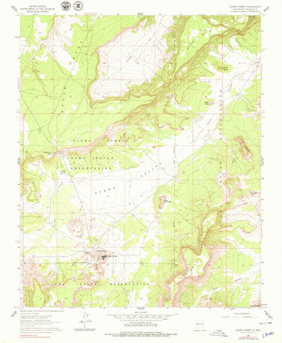 United States Geological Survey Acoma Pueblo, NM (1961, 24000-Scale) digital map