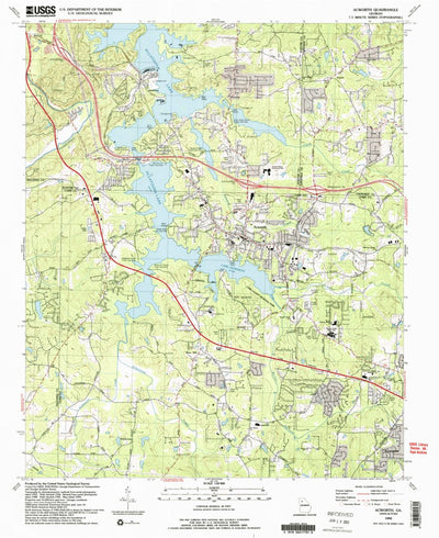United States Geological Survey Acworth, GA (1992, 24000-Scale) digital map