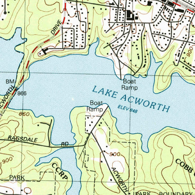 United States Geological Survey Acworth, GA (1992, 24000-Scale) digital map