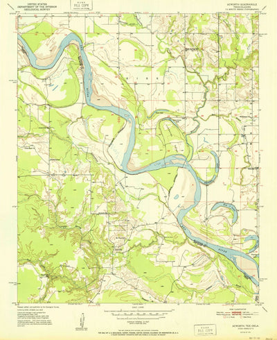 United States Geological Survey Acworth, TX-OK (1951, 24000-Scale) digital map