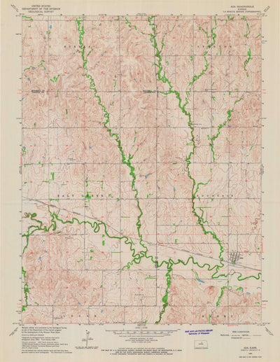United States Geological Survey Ada, KS (1964, 24000-Scale) digital map