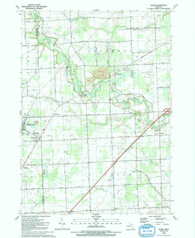United States Geological Survey Adair, MI (1991, 24000-Scale) digital map