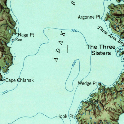 United States Geological Survey Adak, AK (1951, 250000-Scale) digital map