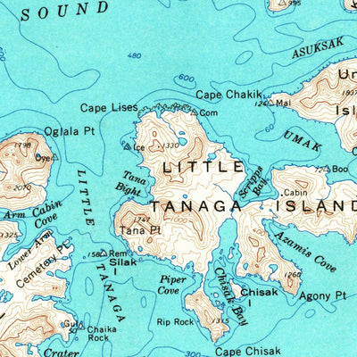 United States Geological Survey Adak, AK (1957, 250000-Scale) digital map