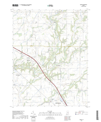 United States Geological Survey Adams, IN (2022, 24000-Scale) digital map