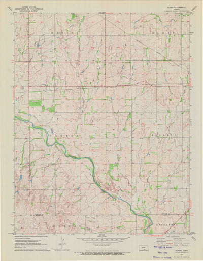 United States Geological Survey Adams, KS (1971, 24000-Scale) digital map