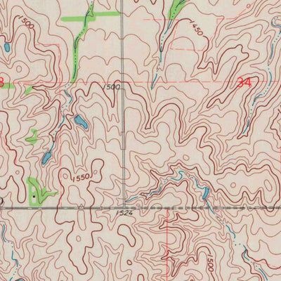 United States Geological Survey Adams, KS (1971, 24000-Scale) digital map