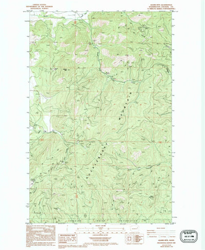 United States Geological Survey Adams Mountain, WA (1985, 24000-Scale) digital map