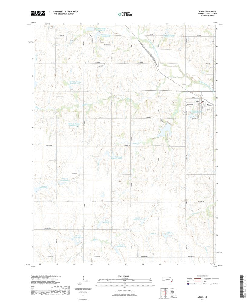 Adams, NE (2021, 24000-Scale) Map by United States Geological Survey ...
