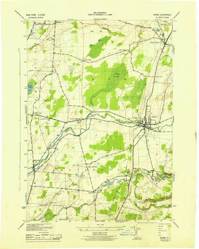 United States Geological Survey Adams, NY (1943, 31680-Scale) digital map