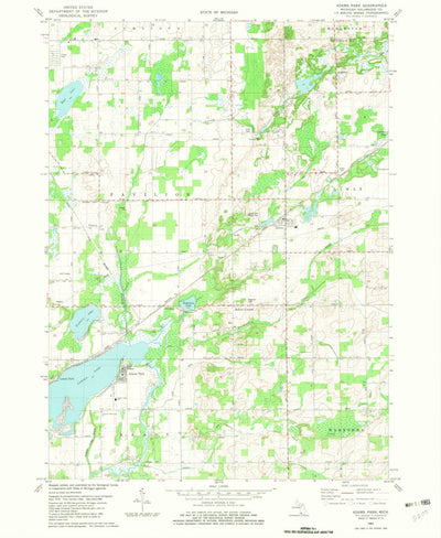 United States Geological Survey Adams Park, MI (1982, 24000-Scale) digital map
