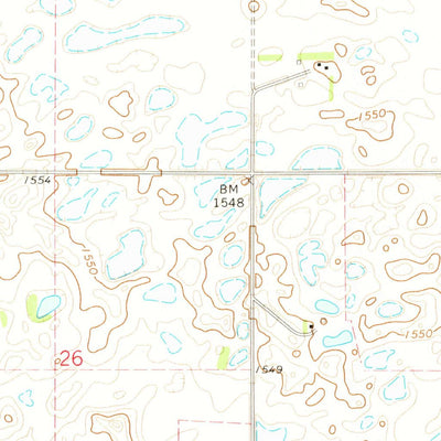 United States Geological Survey Adams SW, ND (1972, 24000-Scale) digital map